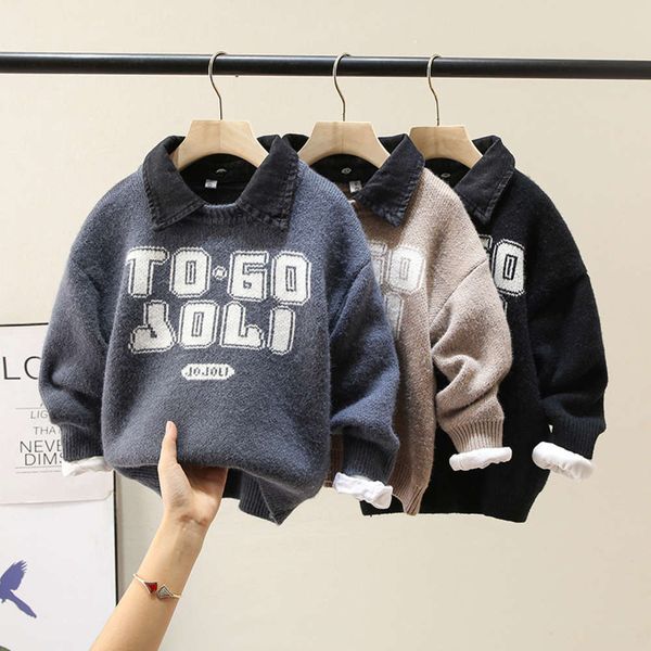 clothing boys' plush sweater shirt collar middle and small 2020 winter new korean children's thickened base, Blue
clothing boys' plush sweater shirt collar middle and small 2020 winter new korean children's thickened base, Blue