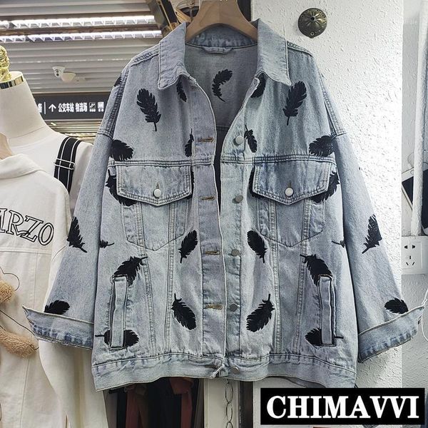 2020 spring new retro embroidery feather pattern loose-fit mid-length jeans coat women's long-sleeve denim jacket casual outwear1, Black;brown
2020 spring new retro embroidery feather pattern loose-fit mid-length jeans coat women's long-sleeve denim jacket casual outwear1, Black;brown