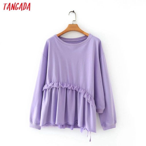 tangada women fashion violet ruffles sweatshirts oversize long sleeve o neck loose pullovers female 5x1, Black
tangada women fashion violet ruffles sweatshirts oversize long sleeve o neck loose pullovers female 5x1, Black