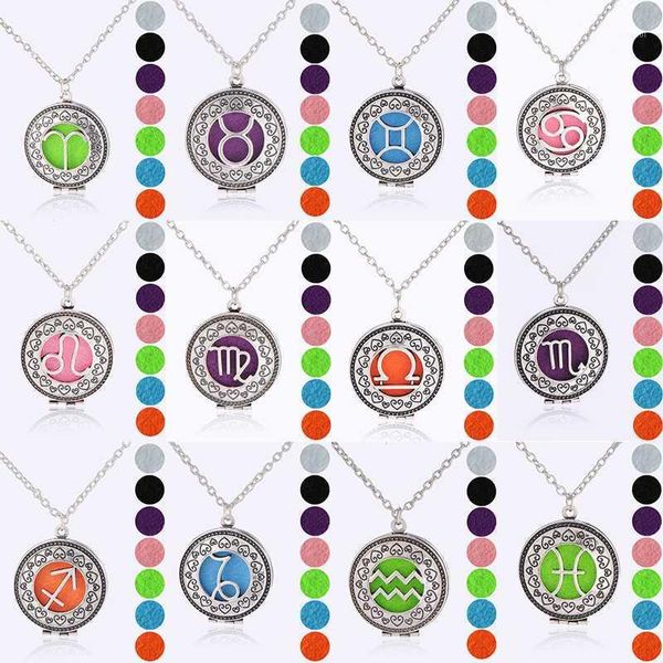 12 zodiac sign pendant necklaces for women essential oil diffuser constellation open locket birthday gifts jewelry1, Silver
12 zodiac sign pendant necklaces for women essential oil diffuser constellation open locket birthday gifts jewelry1, Silver