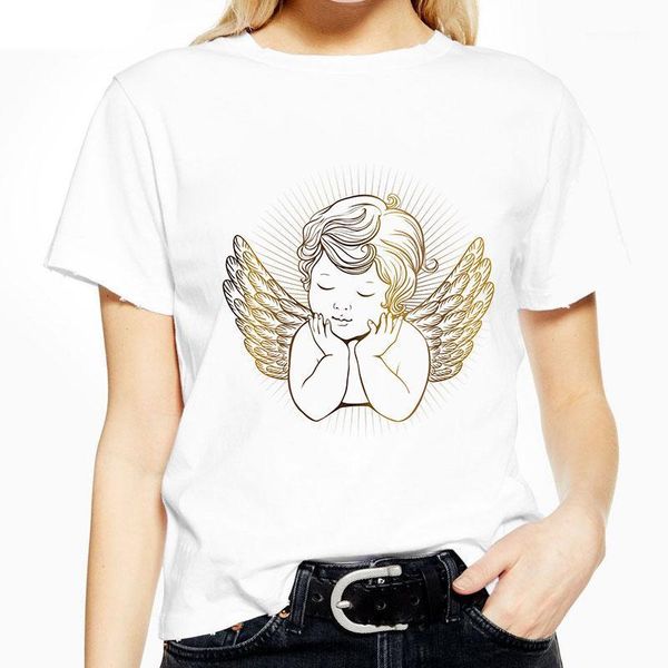 women's t-shirt vintage angel print women short sleeve casual loose woman 2021 summer tshirt streetwear feminina camiseta aesthetic1, White
women's t-shirt vintage angel print women short sleeve casual loose woman 2021 summer tshirt streetwear feminina camiseta aesthetic1, White