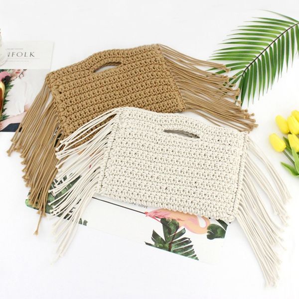 tassels hand held handmade women straw bags cotton rope woven hand bag woven fringe bag women's handbag lady summer beach purses c1023
tassels hand held handmade women straw bags cotton rope woven hand bag woven fringe bag women's handbag lady summer beach purses c1023