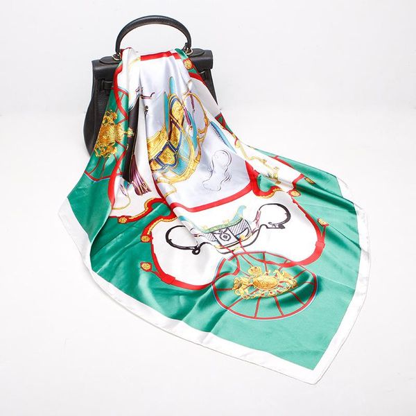 scarves 2021 90x90 carriage satin multipurpose women silk twill scarf square tie hairband ladies foulard femme towel bufanda shawl, Blue;gray
scarves 2021 90x90 carriage satin multipurpose women silk twill scarf square tie hairband ladies foulard femme towel bufanda shawl, Blue;gray