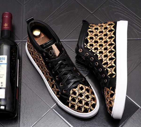 2021 men fashion embroidery casual ankle boots spring autumn rivets luxury high sneakers male high punk style shoes, Black
2021 men fashion embroidery casual ankle boots spring autumn rivets luxury high sneakers male high punk style shoes, Black