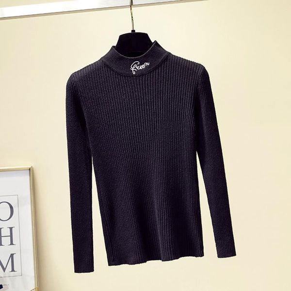 turtleneck women pullover sweater autumn winter jumper knitted basic fashion embroidery long sleeve korean ladies clothes bbydll lg2010, White;black
turtleneck women pullover sweater autumn winter jumper knitted basic fashion embroidery long sleeve korean ladies clothes bbydll lg2010, White;black