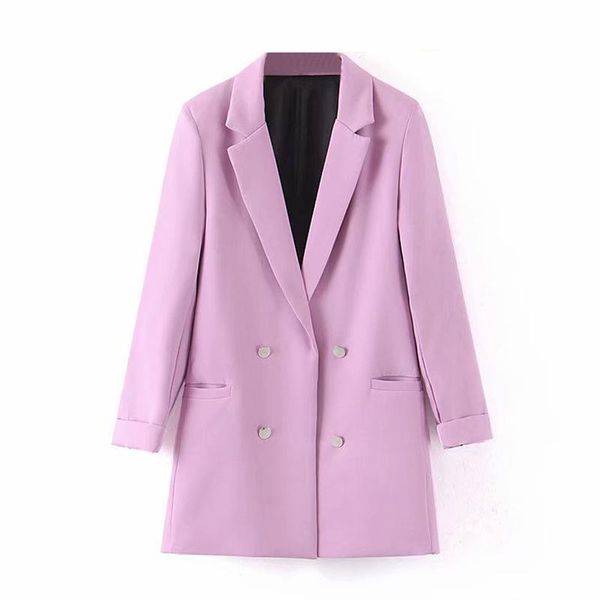 office lady fashion double breasted solid blazers pleated long sleeve pocket coat women notched collar elegant blazer mujer, White;black
office lady fashion double breasted solid blazers pleated long sleeve pocket coat women notched collar elegant blazer mujer, White;black