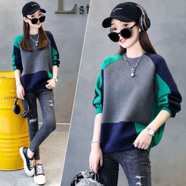 women's sweater in spring and autumn of 2020 new korean version loose color matching design round neck foreign style ins fashion, Black
women's sweater in spring and autumn of 2020 new korean version loose color matching design round neck foreign style ins fashion, Black
