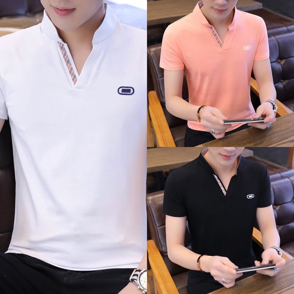 v-neck korean slim fit men's short sleeve t-shirt summer new coat t-shirt standing collar half sleeve bottom obs6v, Blue
v-neck korean slim fit men's short sleeve t-shirt summer new coat t-shirt standing collar half sleeve bottom obs6v, Blue
