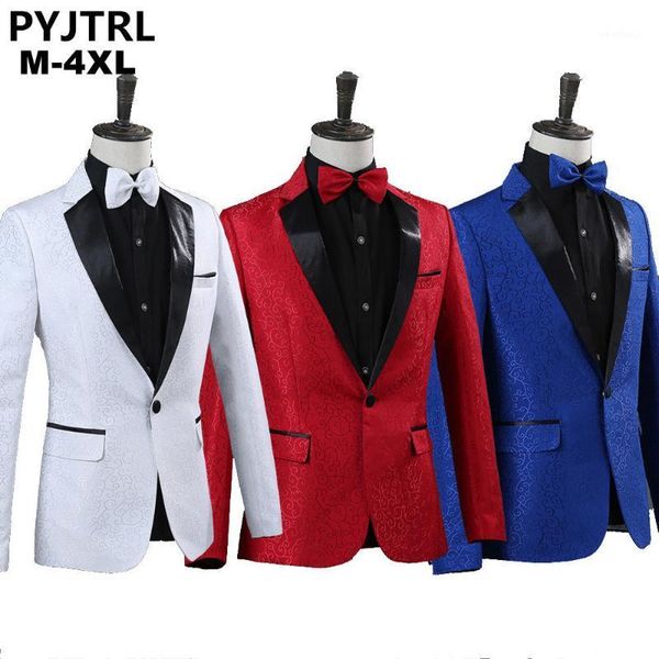 pyjtrl men royal blue white red jacquard stage costumes singer wedding suit jacket men blazer designs jaqueta masculino slim fit1, White;black
pyjtrl men royal blue white red jacquard stage costumes singer wedding suit jacket men blazer designs jaqueta masculino slim fit1, White;black
