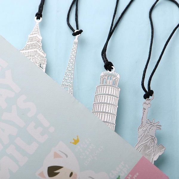 1pc London Eiffel Tower Statue Of Liberty Book Markers Metal Bookmark For Stationery Books Office Bbyzrd