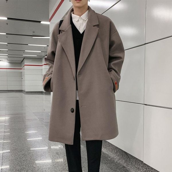 men's wool & blends 2021 winter youth korean solid color mid-length woolen coat fashionable casual all-match beige/black/grey
men's wool & blends 2021 winter youth korean solid color mid-length woolen coat fashionable casual all-match beige/black/grey