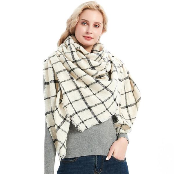 scarves autumn winter bib black beige plaid square cashmere scarf women shawl wraps, Blue;gray
scarves autumn winter bib black beige plaid square cashmere scarf women shawl wraps, Blue;gray