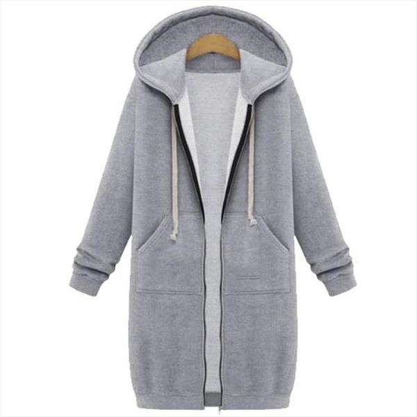 oversized 2021 autumn women casual long hoodies sweatshirt coat pockets zip up outerwear hooded jacket plus size, Black
oversized 2021 autumn women casual long hoodies sweatshirt coat pockets zip up outerwear hooded jacket plus size, Black