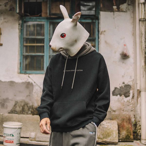 rabbit xiansen sweater loose hooded plush autumn and winter thickened korean version 2020 men's street jacket trend, Black
rabbit xiansen sweater loose hooded plush autumn and winter thickened korean version 2020 men's street jacket trend, Black