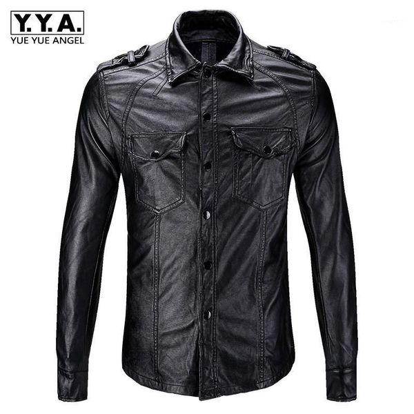 new slim fit men motorcycle biker leather shirts coats male black fashion pockets pu shirts autumn casual men clothes1, White;black
new slim fit men motorcycle biker leather shirts coats male black fashion pockets pu shirts autumn casual men clothes1, White;black