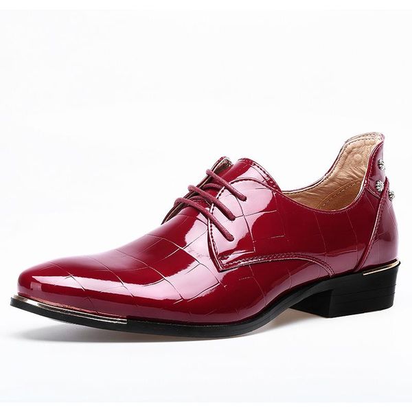 men's patent leather dress shoes crocodile embossed pu leather fashion men shoes male business wedding brogue, Black
men's patent leather dress shoes crocodile embossed pu leather fashion men shoes male business wedding brogue, Black