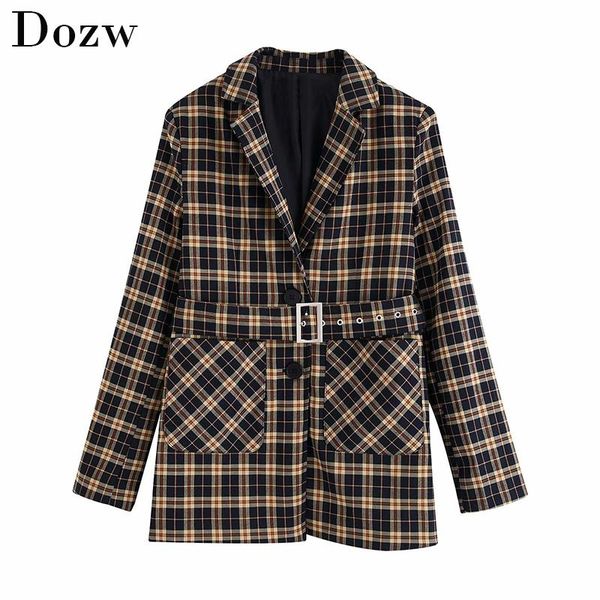 women's suits & blazers vintage women plaid suit sashes pockets single breasted coat lady yellow color fashion chic female jacket chaqu, White;black
women's suits & blazers vintage women plaid suit sashes pockets single breasted coat lady yellow color fashion chic female jacket chaqu, White;black
