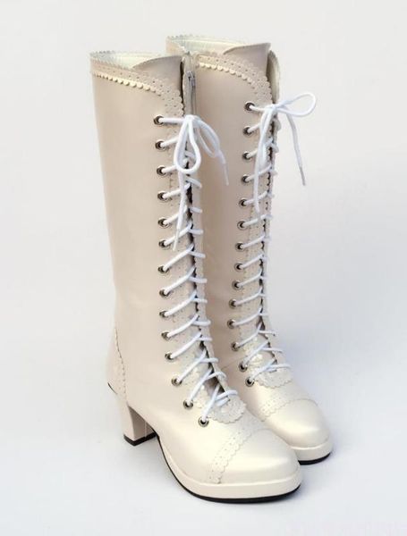 women's knee-high japanese style sweet flower trim lace up princess boots lolita cosplay boots side zip1, Black
women's knee-high japanese style sweet flower trim lace up princess boots lolita cosplay boots side zip1, Black