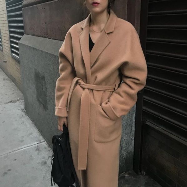 kpop korean celebrity winter streetwear vintage cashmere coat female elegant office lace-up long jackets women fashion outerwear, Black;brown
kpop korean celebrity winter streetwear vintage cashmere coat female elegant office lace-up long jackets women fashion outerwear, Black;brown
