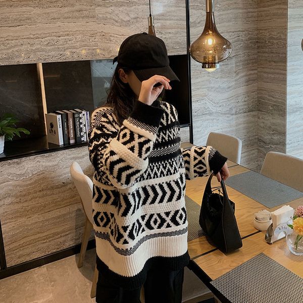 2021 new back around the neck lazy wind down thick women's long sweater jacket 37lr, White;black
2021 new back around the neck lazy wind down thick women's long sweater jacket 37lr, White;black