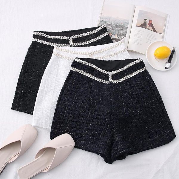 2020 summer elegant women shorts korean weave bright silk tweed high waist bottoms fashion wide leg patchwork short femme1, White;black
2020 summer elegant women shorts korean weave bright silk tweed high waist bottoms fashion wide leg patchwork short femme1, White;black
