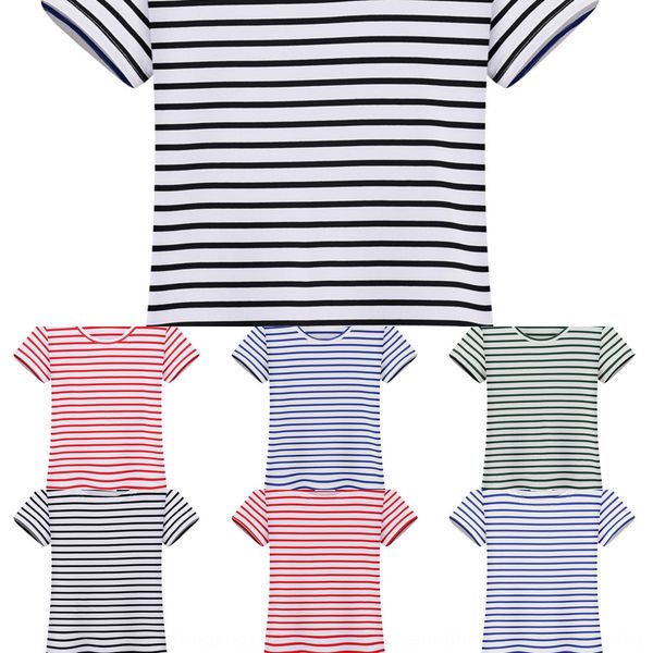 new summer style one line collar short sleeve for t- shirtwomen's pure cotton slim bottomed shirt striped t-shirt for women's loos, White
new summer style one line collar short sleeve for t- shirtwomen's pure cotton slim bottomed shirt striped t-shirt for women's loos, White