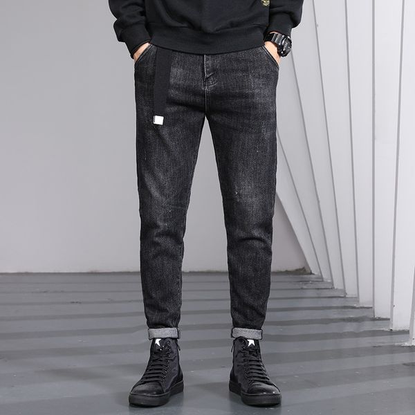 autumn and winter new small straight korean pants men's jeans, Blue 
autumn and winter new small straight korean pants men's jeans, Blue