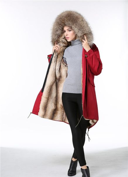 meifeng brand lavish furs women snow jackets beautiful brown raccoon fur trim khaki rabbit fur lining red long parkas, Black
meifeng brand lavish furs women snow jackets beautiful brown raccoon fur trim khaki rabbit fur lining red long parkas, Black