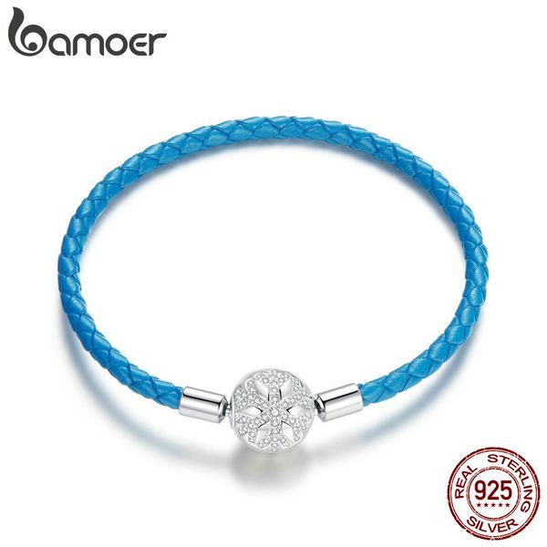 bamoer 925 sterling silver snowflke clip with blue leather bracelet for charm pendant diy bracelet jewelry scb196 q1118, Black
bamoer 925 sterling silver snowflke clip with blue leather bracelet for charm pendant diy bracelet jewelry scb196 q1118, Black