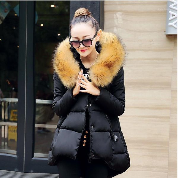 women's down & parkas winter coat women fashion coats jacket cloak design plus size thicken large faux fur collar candy color cotton xc, Black
women's down & parkas winter coat women fashion coats jacket cloak design plus size thicken large faux fur collar candy color cotton xc, Black