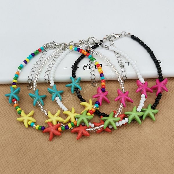 fashion mini beads string anklet bohemian style starfish beads bracelet women girls beach seaside party foot jewelry accessories, Red;blue
fashion mini beads string anklet bohemian style starfish beads bracelet women girls beach seaside party foot jewelry accessories, Red;blue