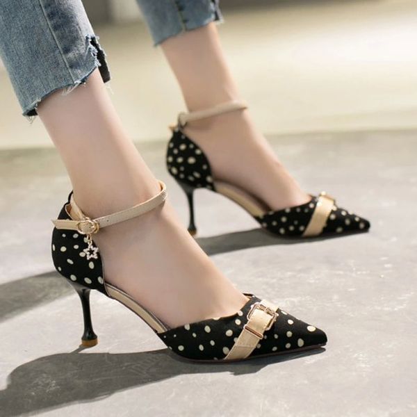 women sandals 2020 summer shoes high heels woman dress shoes dot ankle strap pumps pointed toe sandalias zapatos mujer 8286n #7u6h, Black
women sandals 2020 summer shoes high heels woman dress shoes dot ankle strap pumps pointed toe sandalias zapatos mujer 8286n #7u6h, Black