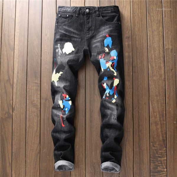 men's jeans mens print design biker slim stretch straight denim pants ripped elastic skinny motorcycle men1, Blue
men's jeans mens print design biker slim stretch straight denim pants ripped elastic skinny motorcycle men1, Blue