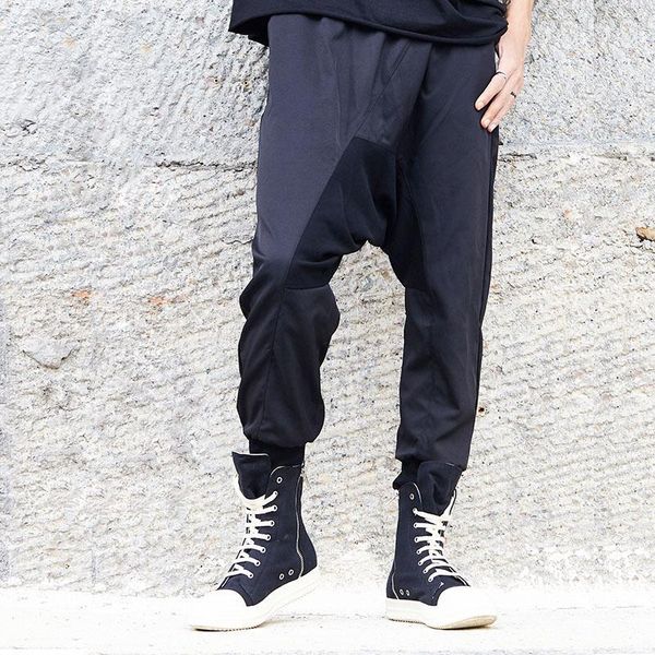 men dark black casual loose cross pant male japan style streetwear hip hop harem trousers joggers sweatpants1
men dark black casual loose cross pant male japan style streetwear hip hop harem trousers joggers sweatpants1
