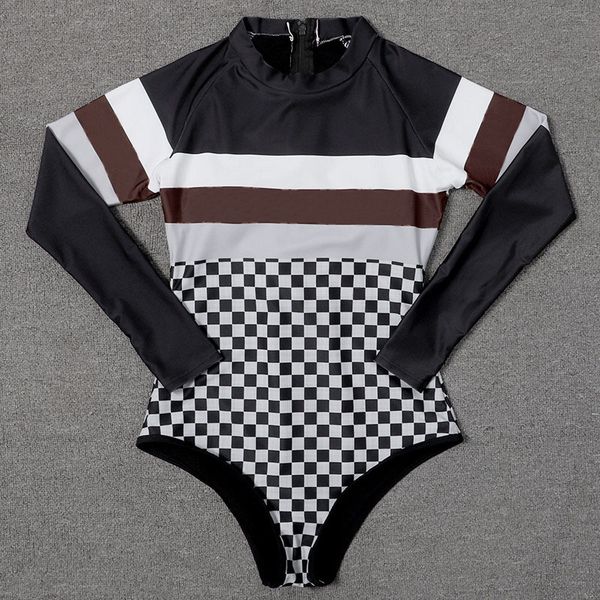 designer plaid long sleeve swimwear padded push up women's one-piece outdoor beach travel vacation must bandage swimsuits, Black
designer plaid long sleeve swimwear padded push up women's one-piece outdoor beach travel vacation must bandage swimsuits, Black
