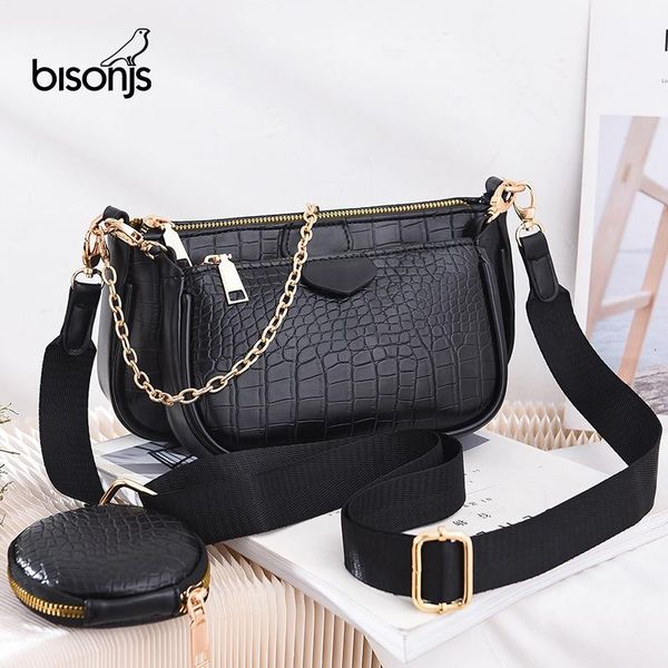 bisonjs 3pcs set women handbag pu leather shoulder messenger bag mini female underarm bag ladies chain crossbody purse bolsa
bisonjs 3pcs set women handbag pu leather shoulder messenger bag mini female underarm bag ladies chain crossbody purse bolsa