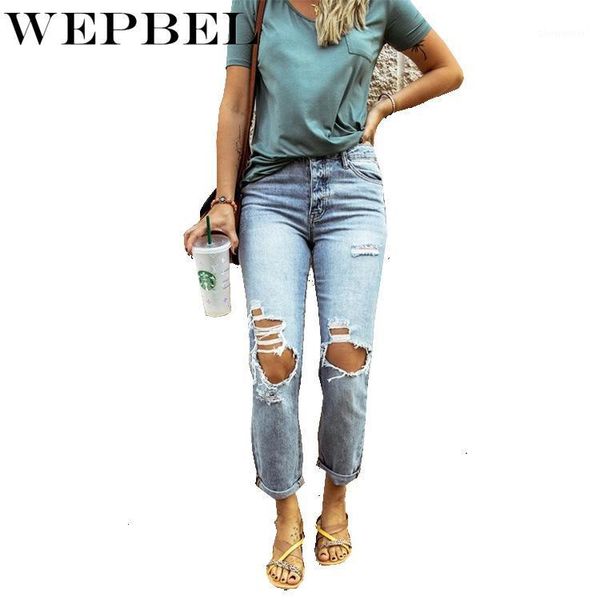 wepbel jeans autumn casual ripped washed vintage jeans women's fashion mid-waist hole bleached denim straight pants1, Blue
wepbel jeans autumn casual ripped washed vintage jeans women's fashion mid-waist hole bleached denim straight pants1, Blue