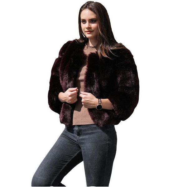 women's fur & faux autumn winter jacket female jackets woman short stitching three-quarter sleeves overcome, Black
women's fur & faux autumn winter jacket female jackets woman short stitching three-quarter sleeves overcome, Black