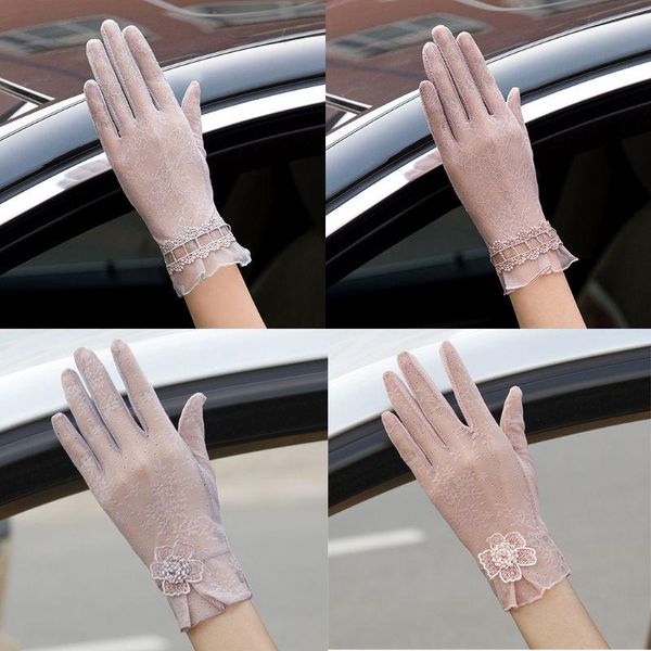 five fingers gloves womens summer uv protection lace touch screen non-slip driving mittens 7xec, Blue;gray
five fingers gloves womens summer uv protection lace touch screen non-slip driving mittens 7xec, Blue;gray