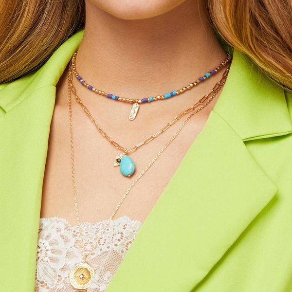 3 pcs/set bohemia beaded stone long pendant necklances geometric gold chain statement chocker women wedding jewelry, Silver
3 pcs/set bohemia beaded stone long pendant necklances geometric gold chain statement chocker women wedding jewelry, Silver