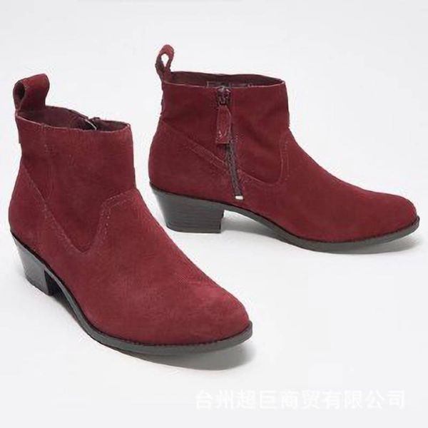boots 2021 low heel women's suede side zipper round toe short rubber fashion shoes, Black
boots 2021 low heel women's suede side zipper round toe short rubber fashion shoes, Black