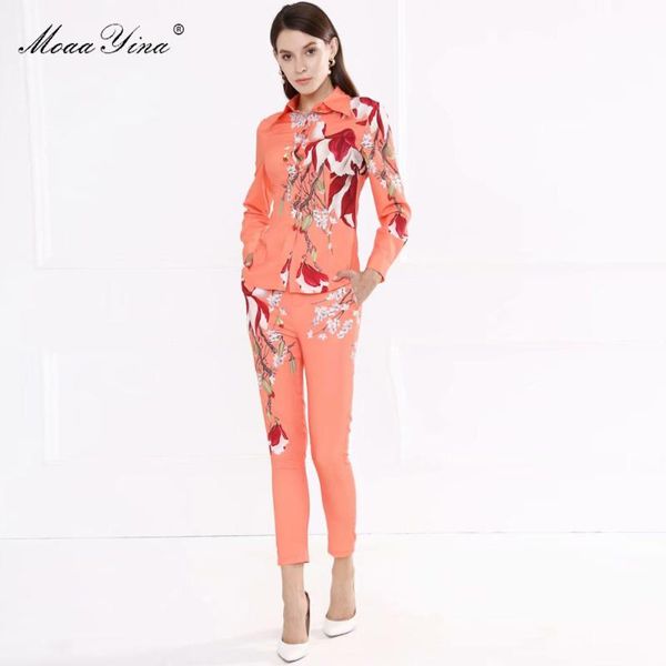 women's tracksuits moaayina fashion designer women spring autumn floral print shirt blouse+ pencil pants elegant two piece set, Gray
women's tracksuits moaayina fashion designer women spring autumn floral print shirt blouse+ pencil pants elegant two piece set, Gray