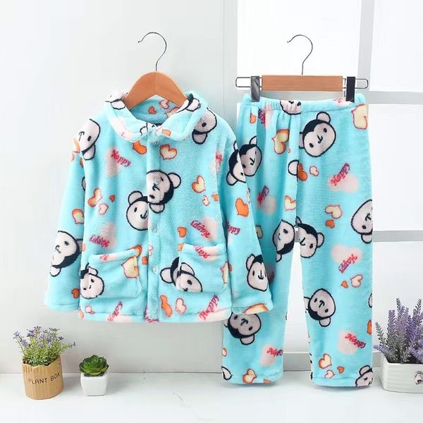 children's pajamas flannel autumn winter long-sleeved lapel kid 2 pcs set coral fleece thickened girls boys baby home clothing c1019, Blue;red
children's pajamas flannel autumn winter long-sleeved lapel kid 2 pcs set coral fleece thickened girls boys baby home clothing c1019, Blue;red
