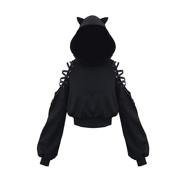 punk gothic girls black long sleeve hooded sweatshirt casual pullover hollow out lace up cute cat ear hoodies y200706
punk gothic girls black long sleeve hooded sweatshirt casual pullover hollow out lace up cute cat ear hoodies y200706