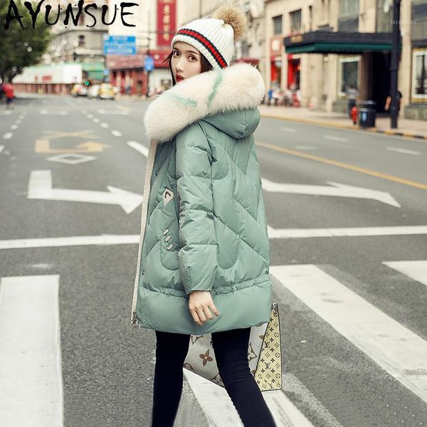 women's down & parkas ayunsue winter duck jacket women hooded fur collar fashion woman coat female women's clothing ropa1, Black
women's down & parkas ayunsue winter duck jacket women hooded fur collar fashion woman coat female women's clothing ropa1, Black