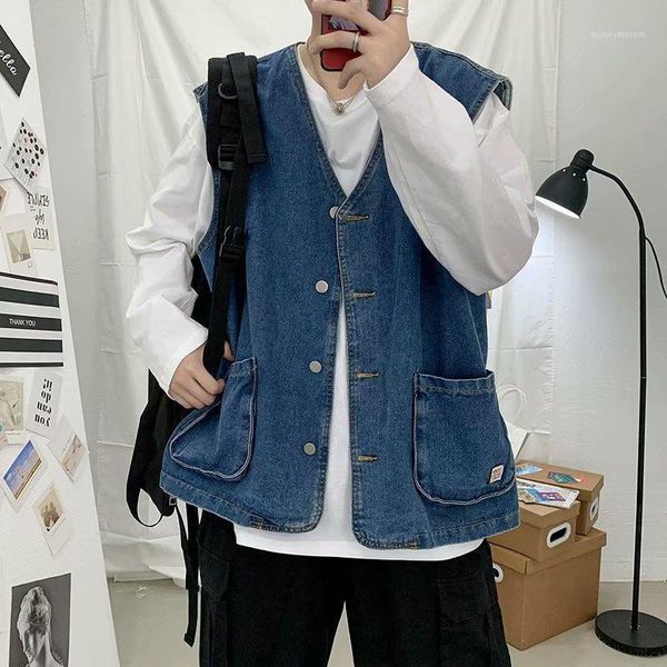 m-xxl autumn spring streetwear men's denim vest casual jacket sleeveless jeans vests slim fit fashion single breasted waistcoats1, Black;white
m-xxl autumn spring streetwear men's denim vest casual jacket sleeveless jeans vests slim fit fashion single breasted waistcoats1, Black;white