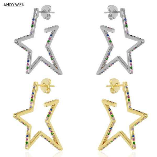 andywen 100% 925 sterling silver gold rainbow colorful zircon hoops circle rock punk luxury jewelry for european ohrringe q1219, Golden;silver
andywen 100% 925 sterling silver gold rainbow colorful zircon hoops circle rock punk luxury jewelry for european ohrringe q1219, Golden;silver