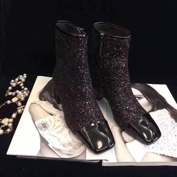 zapatos de mujer boots women square toe shoes woman side zipper botas mujer square heels female shoes stitching bling, Black
zapatos de mujer boots women square toe shoes woman side zipper botas mujer square heels female shoes stitching bling, Black