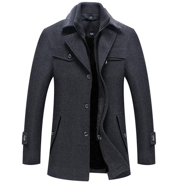 men's wool & blends 2021 winter casual trench coat business medium long solid color thicken slim windbreaker warm overcoat jacket, Black
men's wool & blends 2021 winter casual trench coat business medium long solid color thicken slim windbreaker warm overcoat jacket, Black