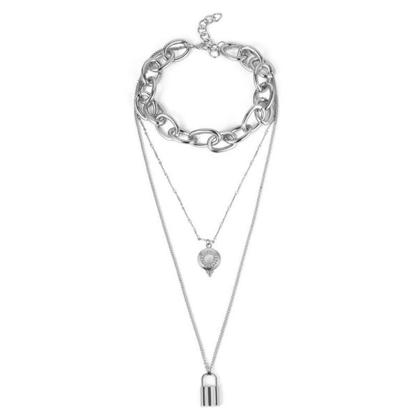chains vintage metal plate lock sweater chain ladies multilayer necklace jewelry pendant gift ethnic bohemian choker #4n29, Silver
chains vintage metal plate lock sweater chain ladies multilayer necklace jewelry pendant gift ethnic bohemian choker #4n29, Silver